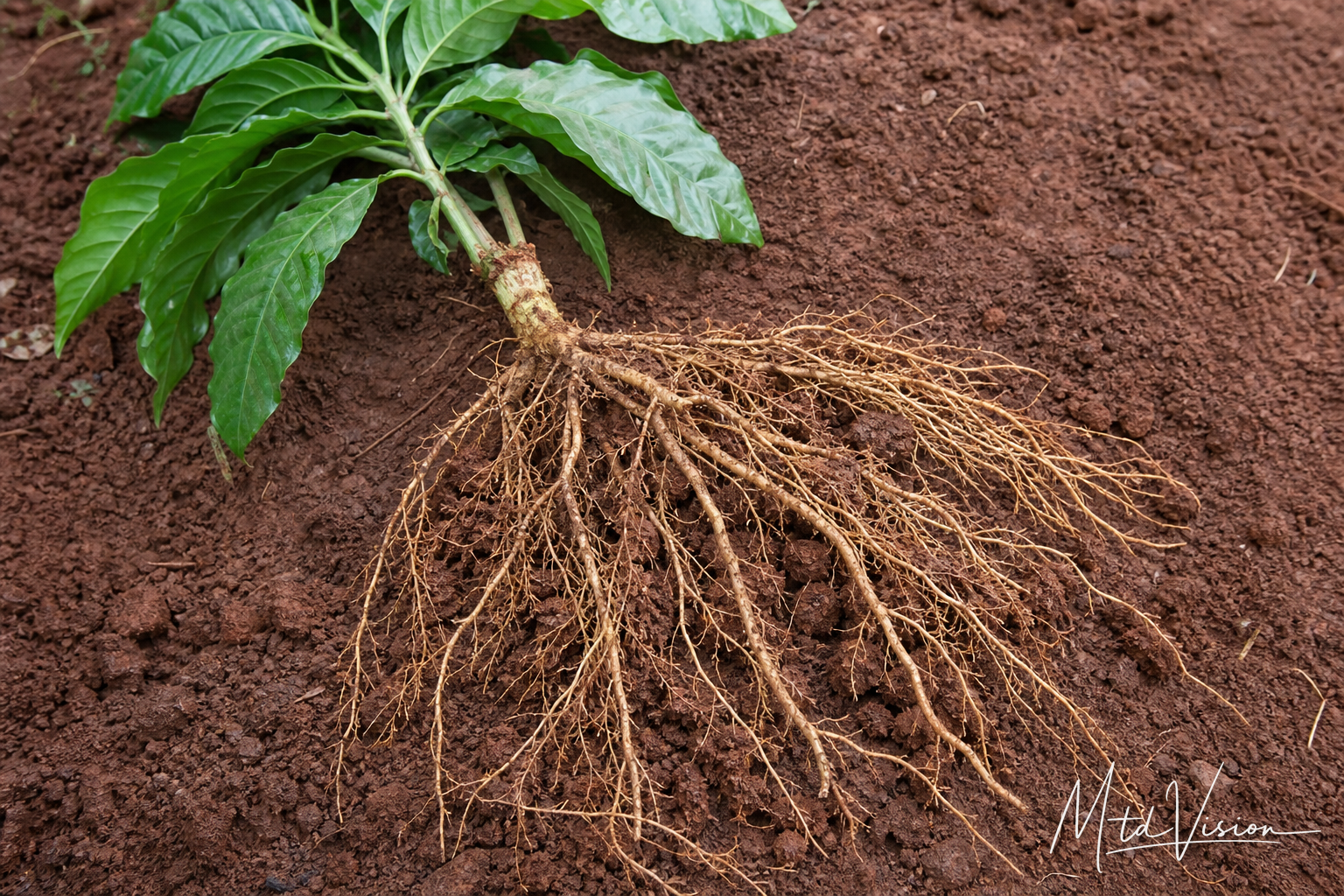 Having many roots (bi agha).