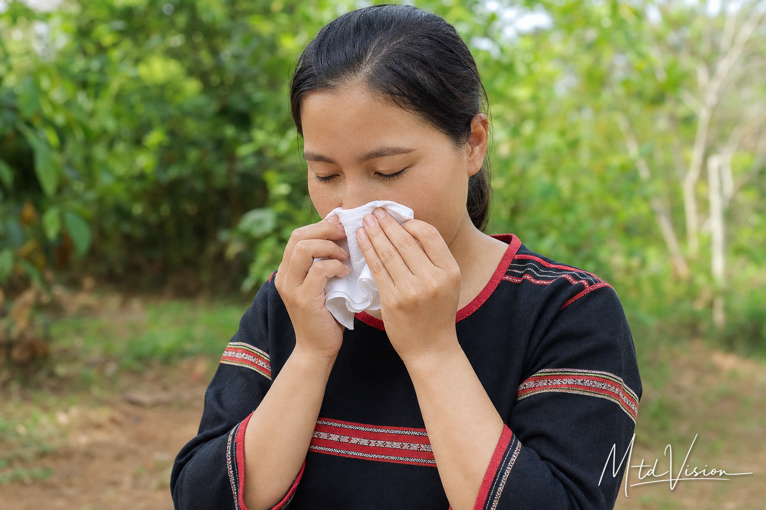 To blow one's nose.
