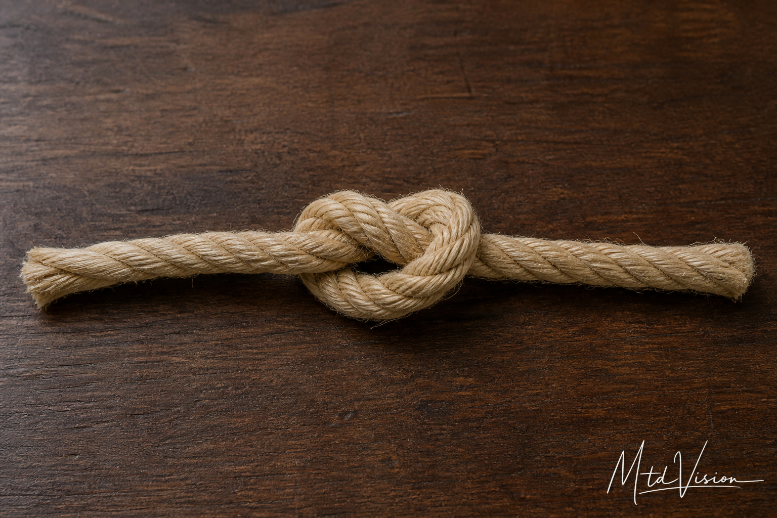 Knot in string or cord.