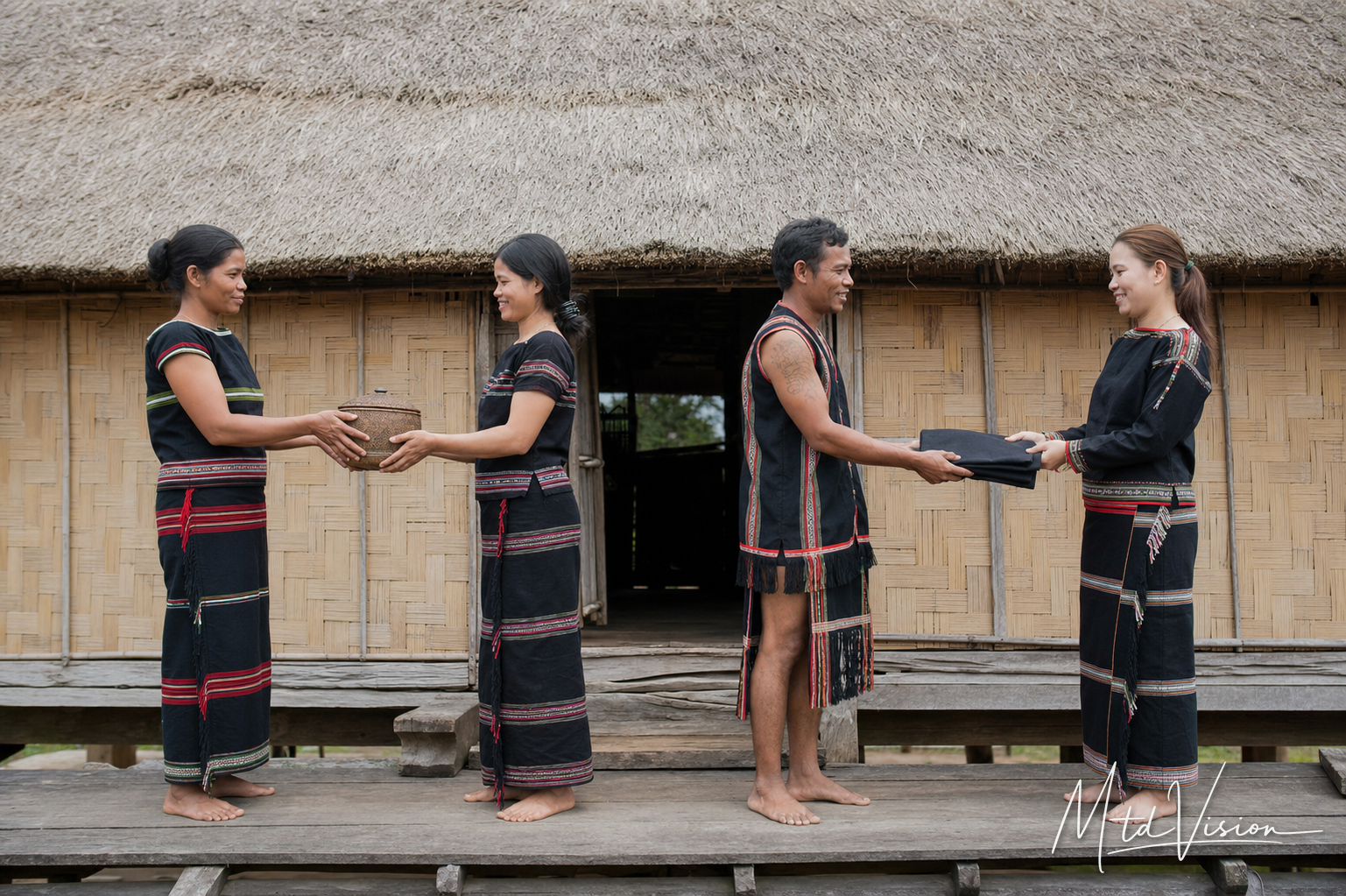 bi ba: to bring, to give, or to hand, plural.