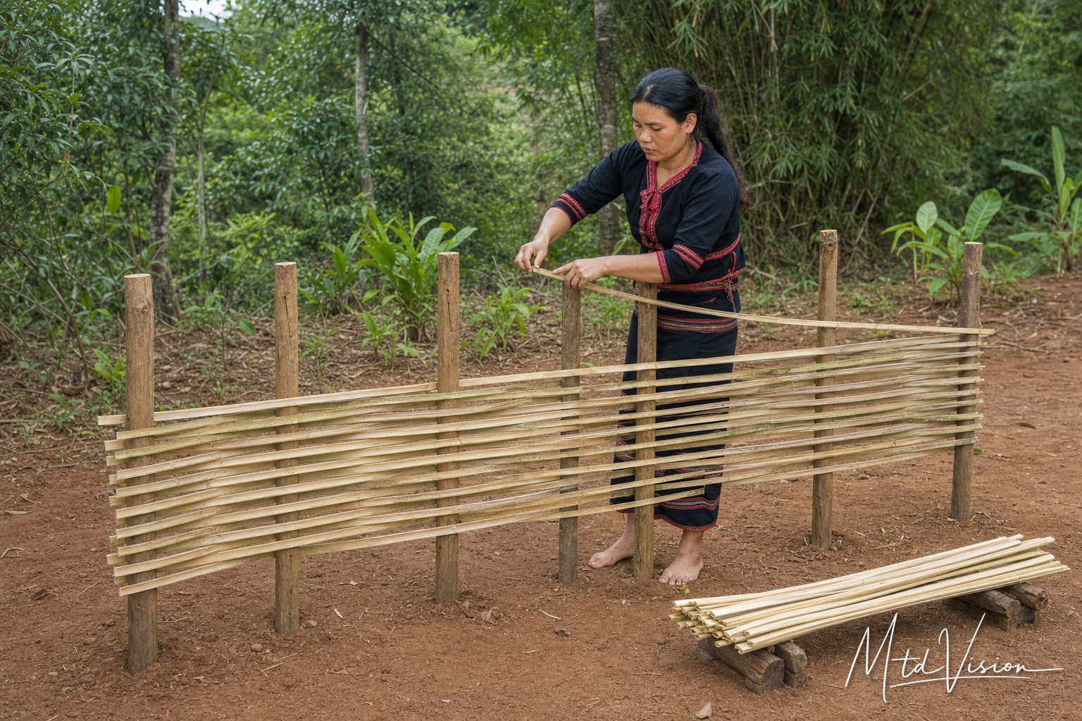 bư̆ mnư̆: to build a fence.