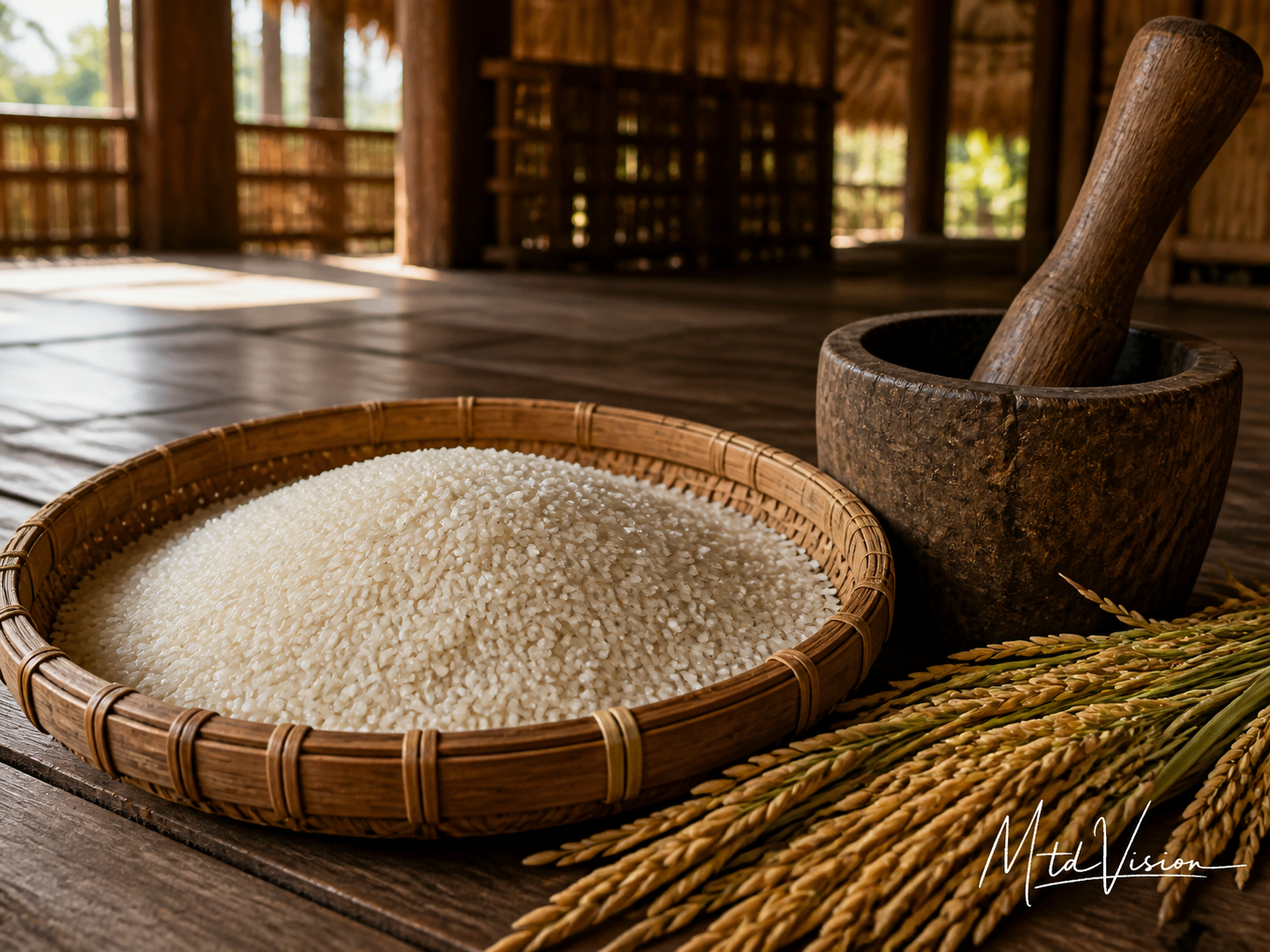 Husked rice.