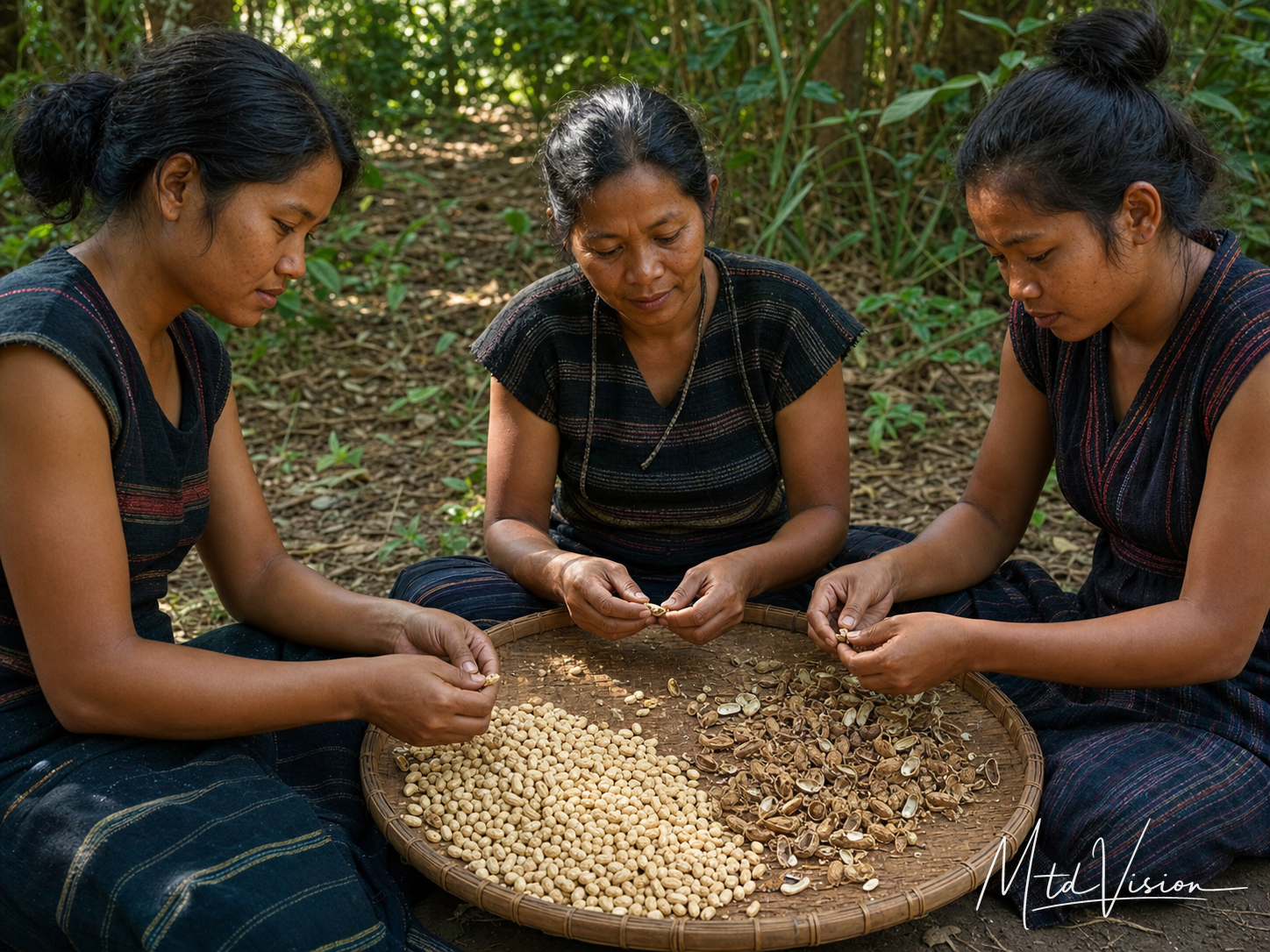 bi čip: To husk rice; to shell nuts or seeds (plural).