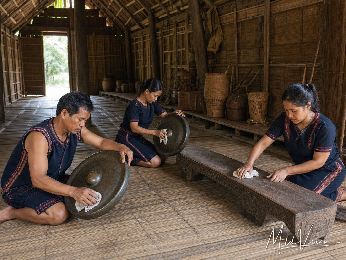 bi dhông: To clean or wipe (plural).