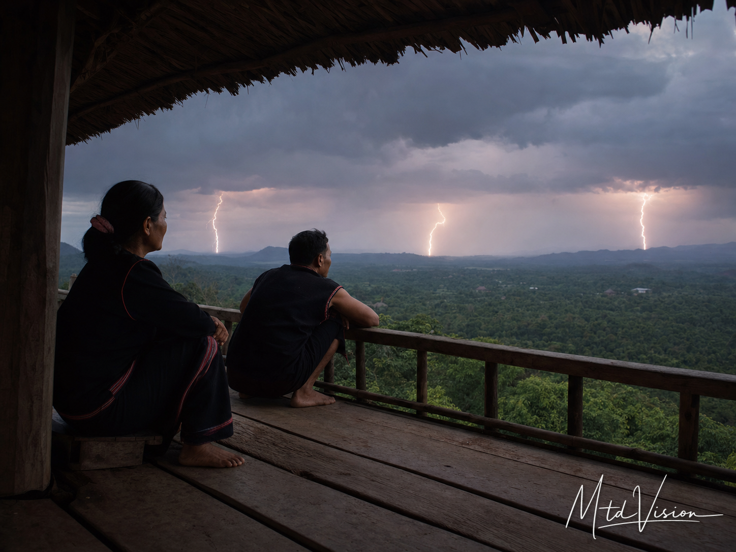 bi dah: Lightning or thunder strikes (plural).