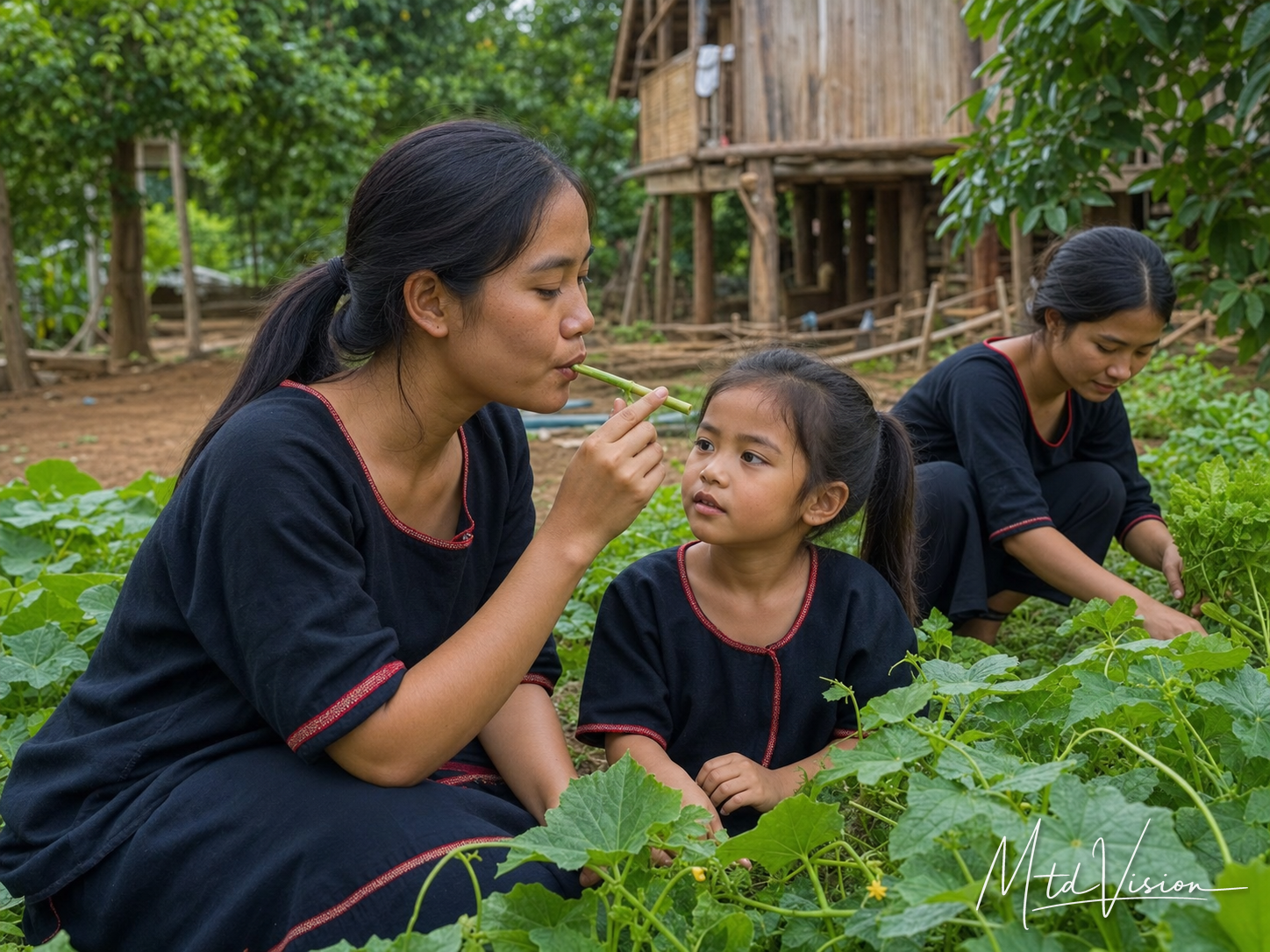 dĭng buôt: Bamboo or cucumber-stem whistle.