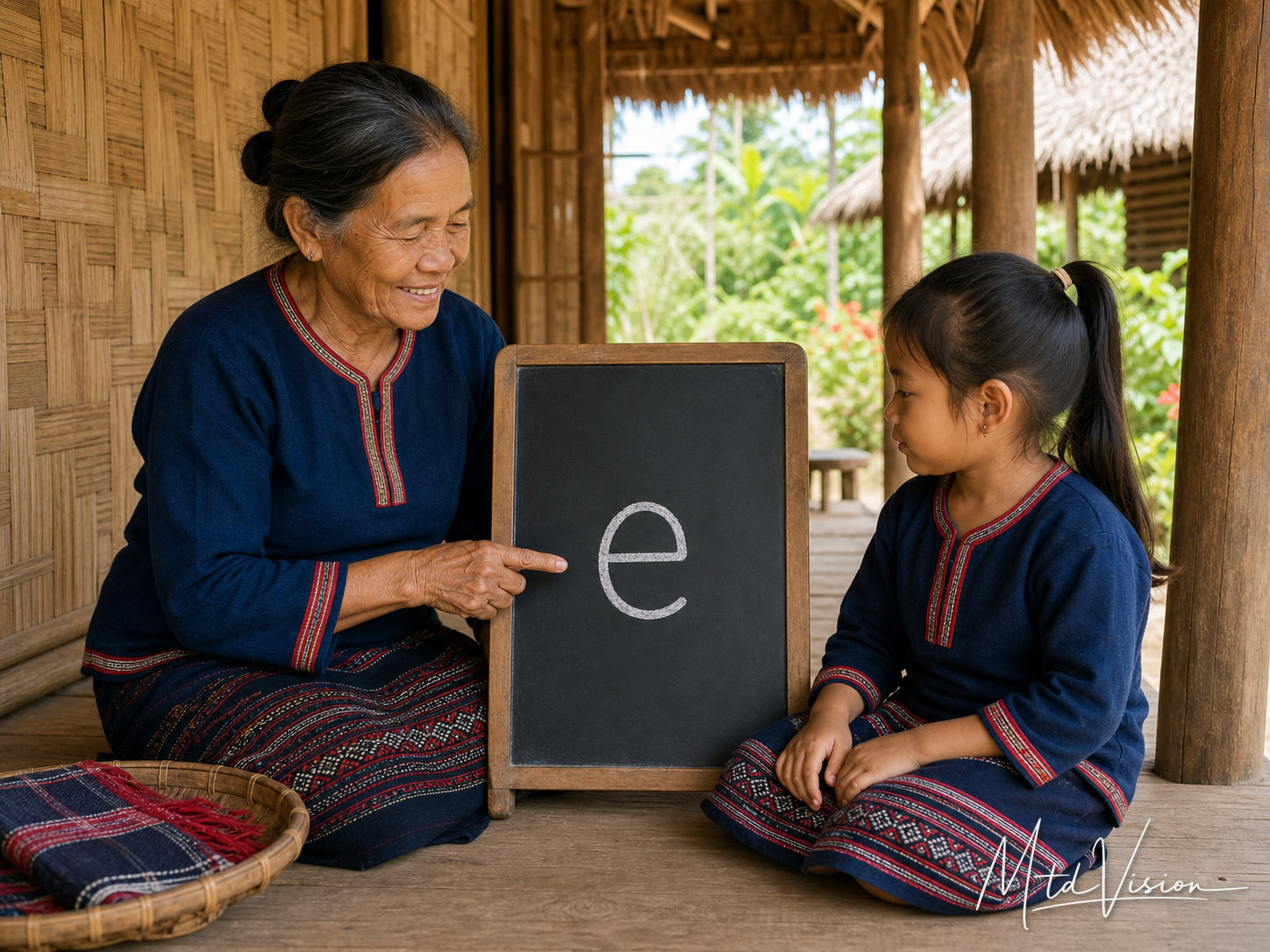 The lowercase letter e of the Rhade alphabet.